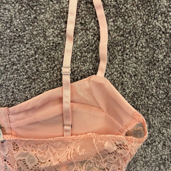 Free People Women's Lace Night Rhythm Bodysuit Size XS Pink Thong NWT $78 - Picture 10 of 16